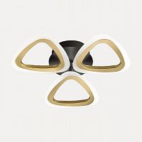4571/42CL УЦЕНКА LEDIO LN21 17 черный, золотой Люстра потолочная диммир. с ДУ + LampSmart LED 42W 3000-6000К 2270Лм 220V RHEA