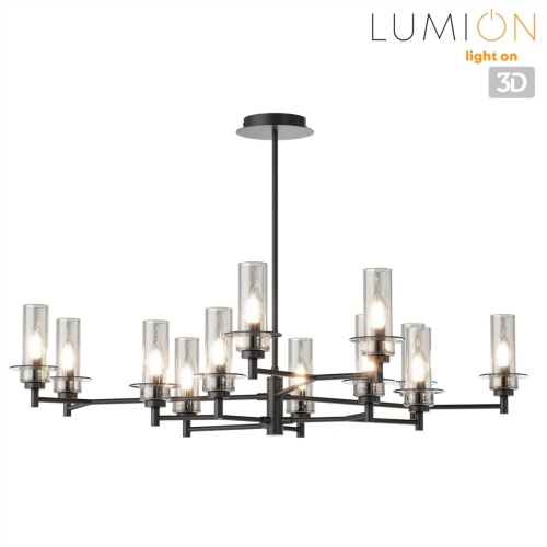 LUMION 6555/12C CLASSI LN26 100 черный/дымчатый/металл/стекло Люстра потолочная E14 12*40W 220V MADONNA фото 2