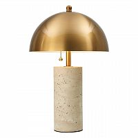 ODEON LIGHT 7089/2T MIDCENT ODL25 183 Настольный светильник с выкл. Бронзовый/металл/камень травертин 2 x E14 LED 7W 220V IP20 RUFINA